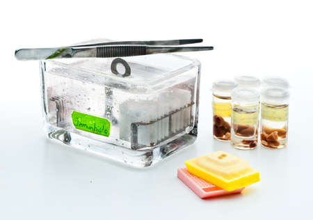 Tools of histopathologist to screen patient biopsies for signs of malignant outgrowthの写真素材