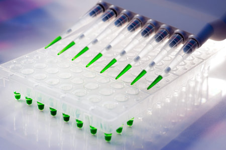 96 well plate and multichannel pipette, tools for high throuput DNA analysis by PCR