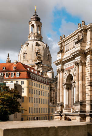 Church of Our Lady  Frauenkirche  in Dresden, Germanyの写真素材