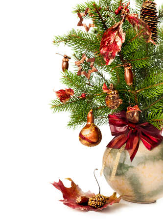 Xmas bouquet in round vaseの写真素材