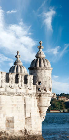 Architecture detail of Belem Tower,  Lisbon Portugal の写真素材