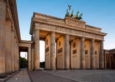 Brandenburg Gate (Brandenburger Tor) in Berlin, Germany at dawnの写真素材