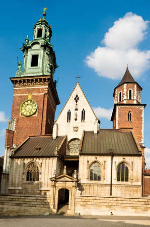 the Basilica of St Stanislaw and Vaclav or Wawel Cathedral on Wawel Hill in Krakow, Poland の写真素材