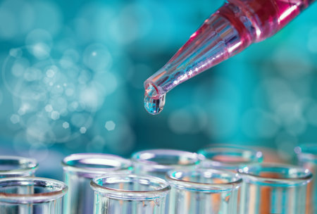 Loading buffer into glass tubes to test biological samples