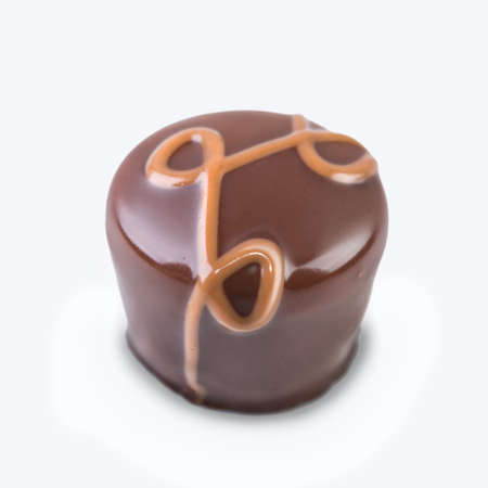 Gourmet chocolate truffle isolated on white background の写真素材