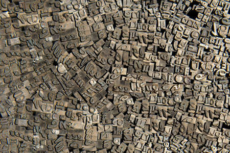 Old letterpress German letters from a flea marketの写真素材