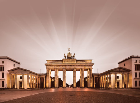 Brandenburg Gate  Brandenburger Tor  in Berlin, Germany, toned image