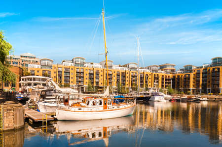 St  Katarine docks in London, Englandの写真素材