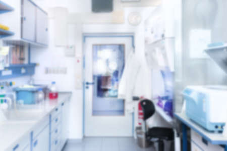 Scientific background: modern laboratory interior out of focus, text spaceの写真素材