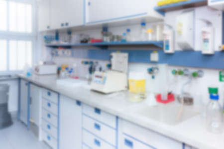 Scientific background: modern laboratory interior out of focus, text spaceの写真素材