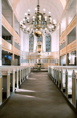 Interior view of Bach Church in Arnstadt, Thuringia, Germany.のeditorial素材