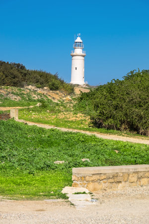 Lighthouse in Pathos, Cyprus island, Greeceの写真素材