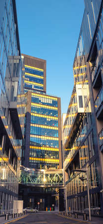 DUBLIN, IRELAND - 4 FEBRUARY 2017: The European headquarters of Google on Barrow Street, situated in the historic docklands of Dublin. Vertical panoramic image.のeditorial素材