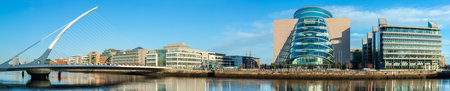 DUBLIN, IRELAND - FEBRUARY 4, 2017: Panoramic image of Convention Centre Dublin (CCD) and Samuel...