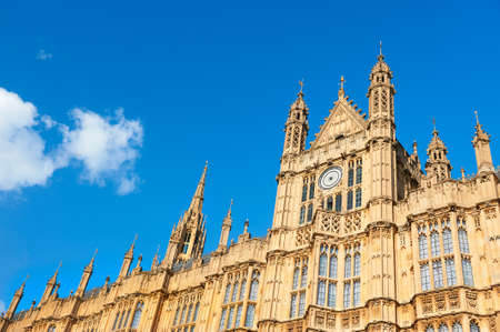 Architectural details of Palace of Westminster, London, the seat of UK politics and government.のeditorial素材