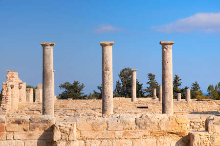 Famous columns im the Sanctuary of Apollo Hyllates in Cyprus, Greeceの写真素材