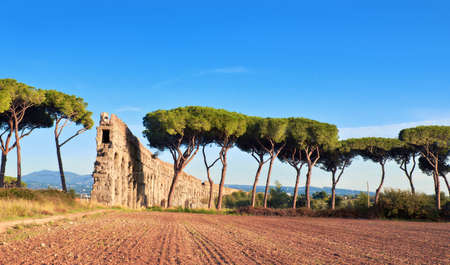 Villa Quintili: ruins of the aqueduct, II century AD in Rome, Italyの写真素材