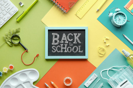 Back to school, school reopening after corona pandemics quarantine. Covid antigen quick tests,...