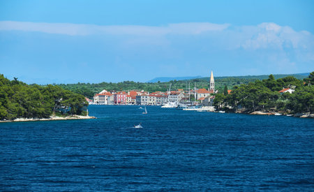 the ancient City Starigrad, Havar Croatia Sea viewの写真素材