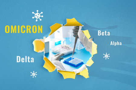 Blue yellow paper hole. Mockup background for your product. Copy-space, place for text.
