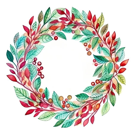 Christmas Wreath Drawing AI Generativeの素材
