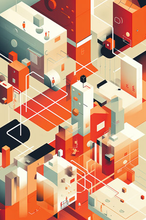 AI generative Bauhaus style backgroundの素材