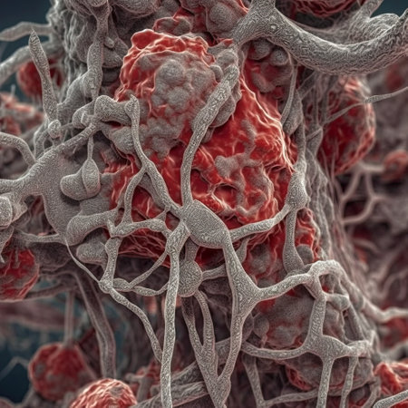 Macrophage cells, immune cells at high magnification, AI generative illustration,の素材