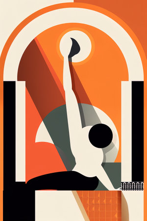 AI generative Bauhaus style backgroundの素材