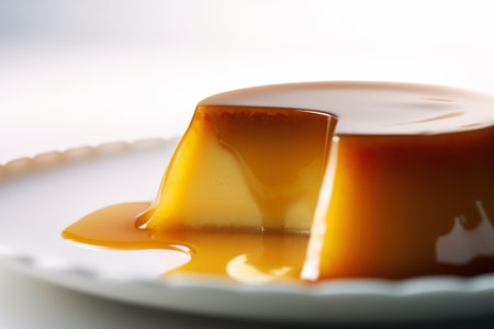 Leche Flan - custard made with egg yolks, condensed milk, and caramel syrup, Generative AIの素材