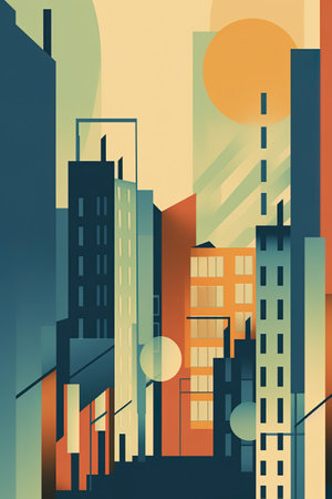generative AI architecture, Bauhaus style backgroundの素材