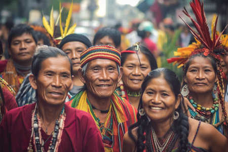 A colorful procession in Guatemala City, Guatemala, generative AIの素材
