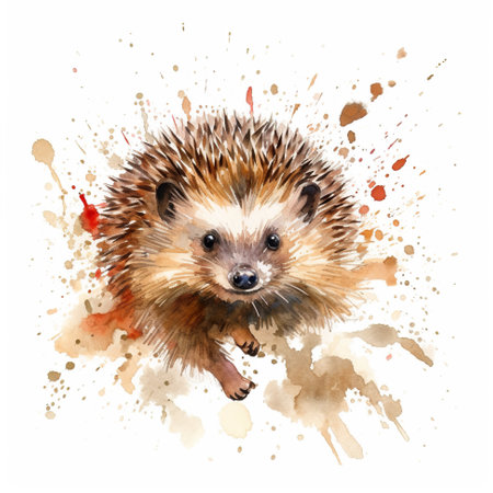 A watercolor painting of a hedge on a white background. Generative AI image.の素材