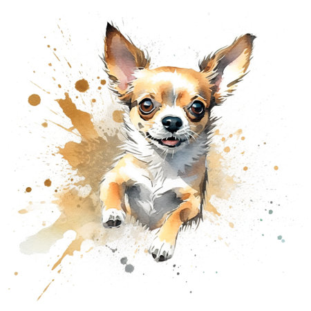 A small dog with a big smile on his face. Generative AI image.の素材