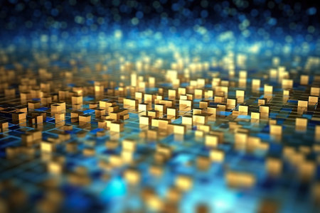 A bunch of cubes that are on a table. Generative AI image.の素材