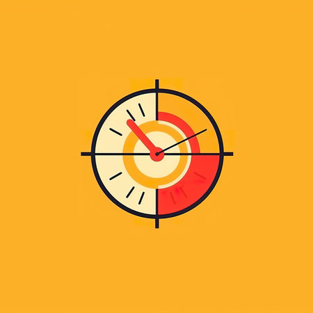 A clock that is on a yellow background. Generative AI image.の素材