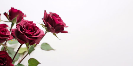 A bunch of red roses in a vase. Generative AI image.の素材