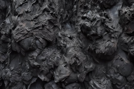 Rough heptic uneven dark stone surface, generative AI grey black background, copy-spaceの素材