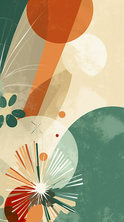 A painting of an orange and green flower. Generative AI image.の素材