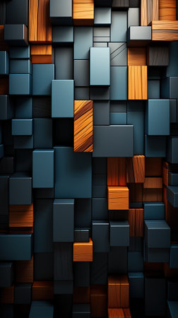 A bunch of cubes that are stacked together. Generative AI image.の素材