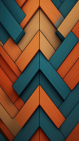 A wooden wall with different colors of wood. Generative AI image. Digital wallpaper for social media stories.の素材