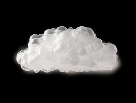 A cloud of liquid floating on top of a black background. Generative AI image.の素材