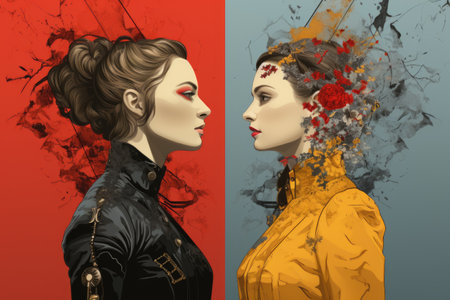 Social issues in modern non-binary society. Generative AI.の素材