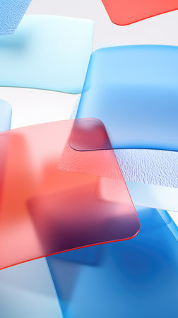 A bunch of different colored papers flying in the air.の素材