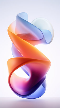 A brightly colored stylized graphics, wavy pattern on white background, digital abstract backgroundの素材
