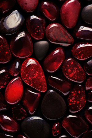 A close up of a bunch of red rocks.の素材