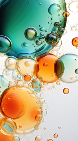 A bunch of bubbles floating on top of each other.の素材