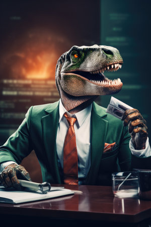 A man in a suit and tie holding a credit card.の素材