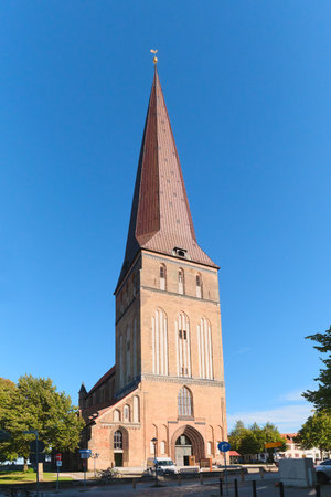Rostock Petrikirche or St. Peters Church in Germanの写真素材