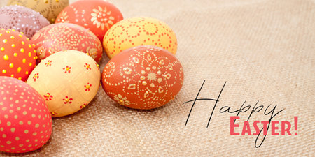 Easter eggs, copyspaceの写真素材