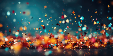 A lot of confetti falling from the skyの素材